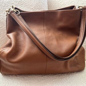 Coach Madison Phoebe Shoulder Bag  Large British Tan Soft Leather Hobo